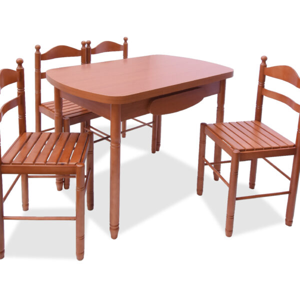 CONJUNTO MESA OVAL EXTENSÍVEL CEREJEIRA BADAJOZ