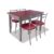 CONJUNTO MESA RETANGULAR EXTENSÍVEL VIDRO BORDEAUX CHIADO